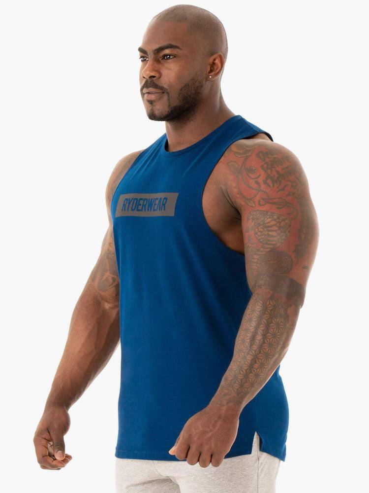 Men's Ryderwear Men Tanks Base Baller Tank Tanks Navy | NZ1069YU