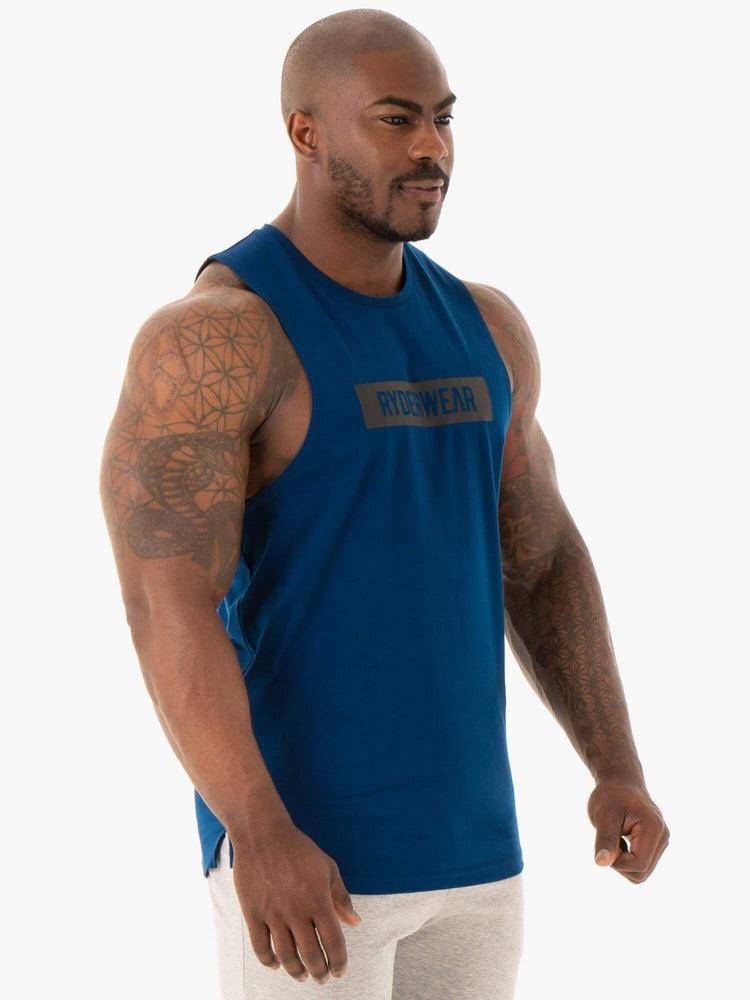 Men's Ryderwear Men Tanks Base Baller Tank Tanks Navy | NZ1069YU