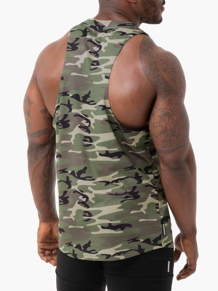 Men's Ryderwear Men Tanks Camo Tech Mesh Baller Tank Tanks Khaki Camo | NZ1074AP