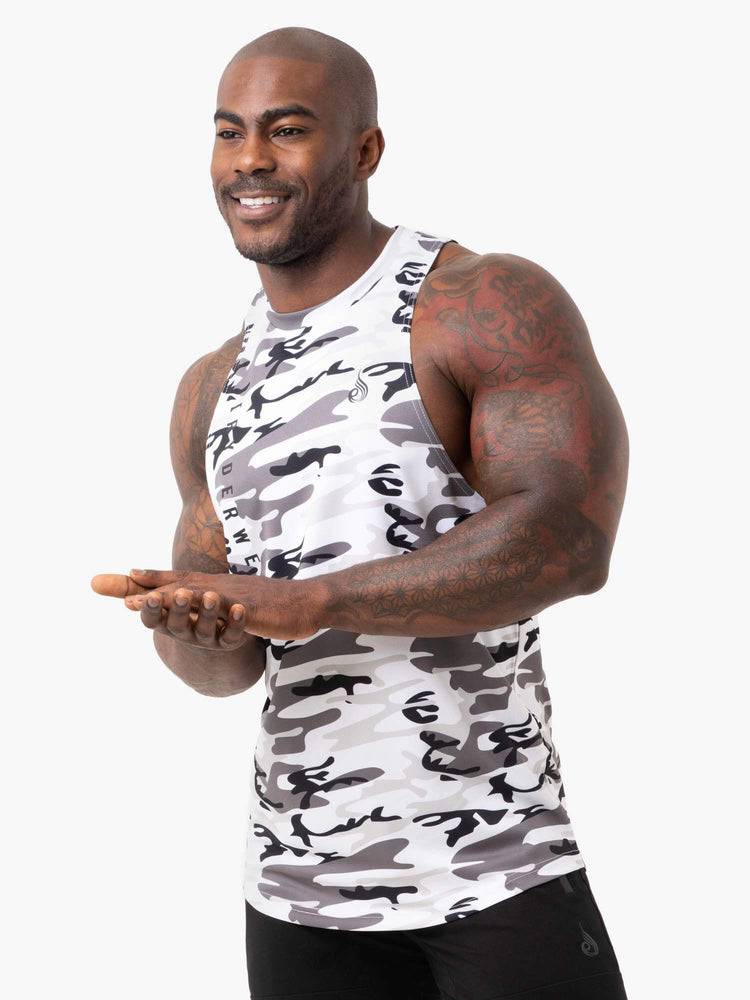 Men\'s Ryderwear Men Tanks Camo Tech Mesh Baller Tank Tanks Snow Camo | NZ1075SO