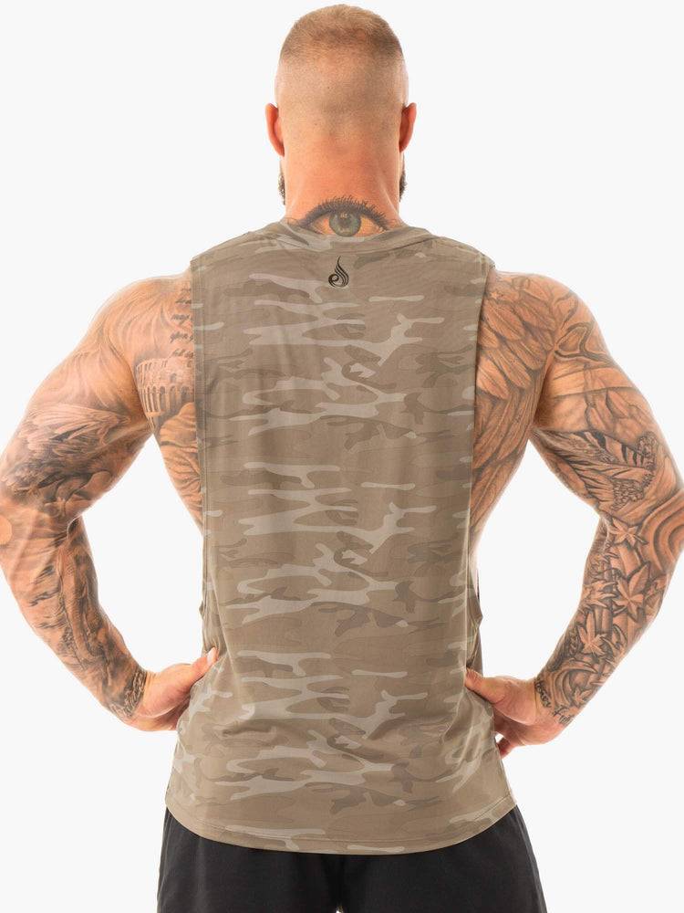 Men's Ryderwear Men Tanks Combat Baller Tank Tanks Khaki Camo | NZ1078GL