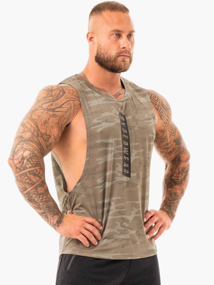 Men's Ryderwear Men Tanks Combat Baller Tank Tanks Khaki Camo | NZ1078GL