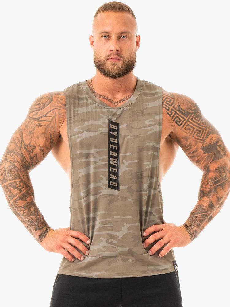 Men\'s Ryderwear Men Tanks Combat Baller Tank Tanks Khaki Camo | NZ1078GL