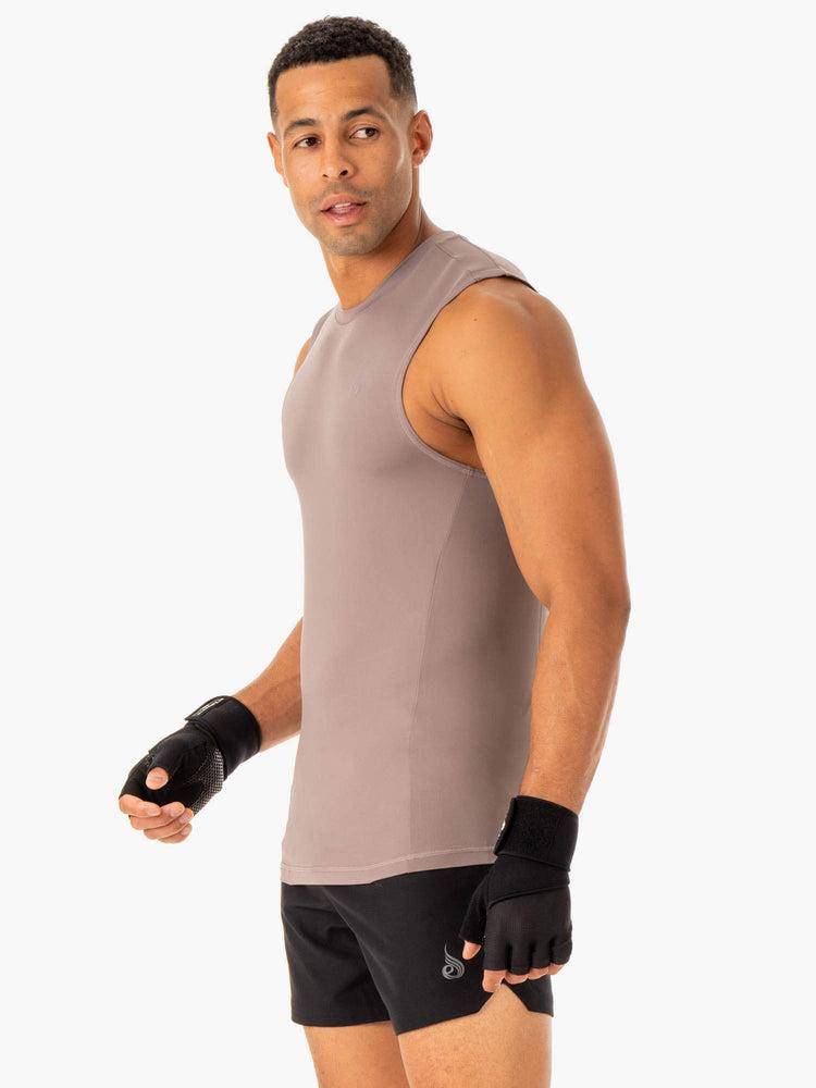 Men's Ryderwear Men Tanks Division Base Layer Tank Tanks Taupe | NZ1083ZG