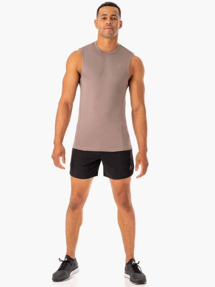 Men's Ryderwear Men Tanks Division Base Layer Tank Tanks Taupe | NZ1083ZG