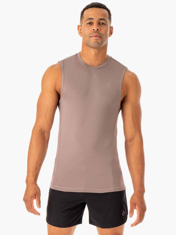 Men\'s Ryderwear Men Tanks Division Base Layer Tank Tanks Taupe | NZ1083ZG