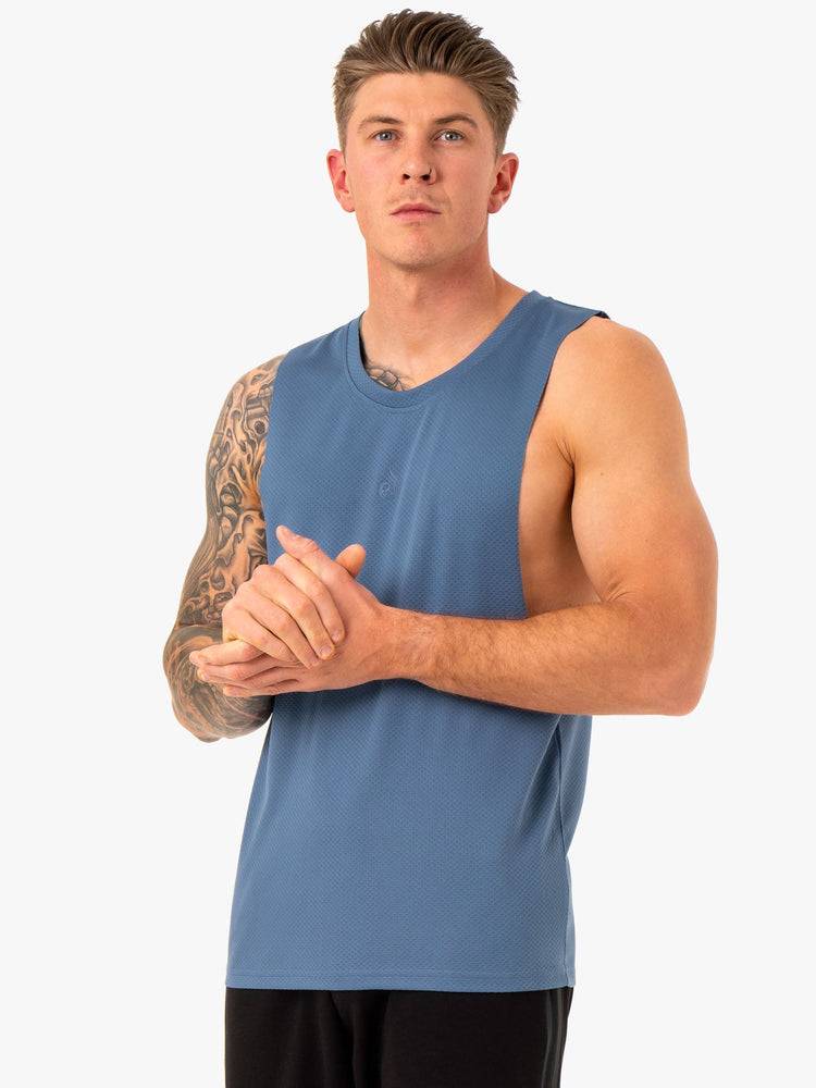 Men's Ryderwear Men Tanks Enhance Baller Tank Tanks Blue | NZ1085CE