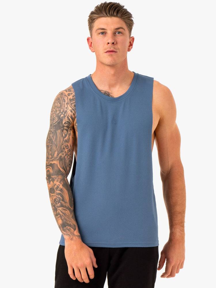 Men\'s Ryderwear Men Tanks Enhance Baller Tank Tanks Blue | NZ1085CE