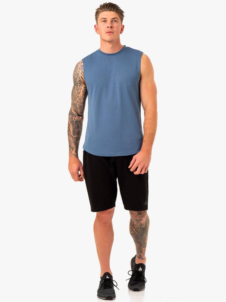 Men's Ryderwear Men Tanks Enhance Muscle Tank Tanks Blue | NZ1090QZ