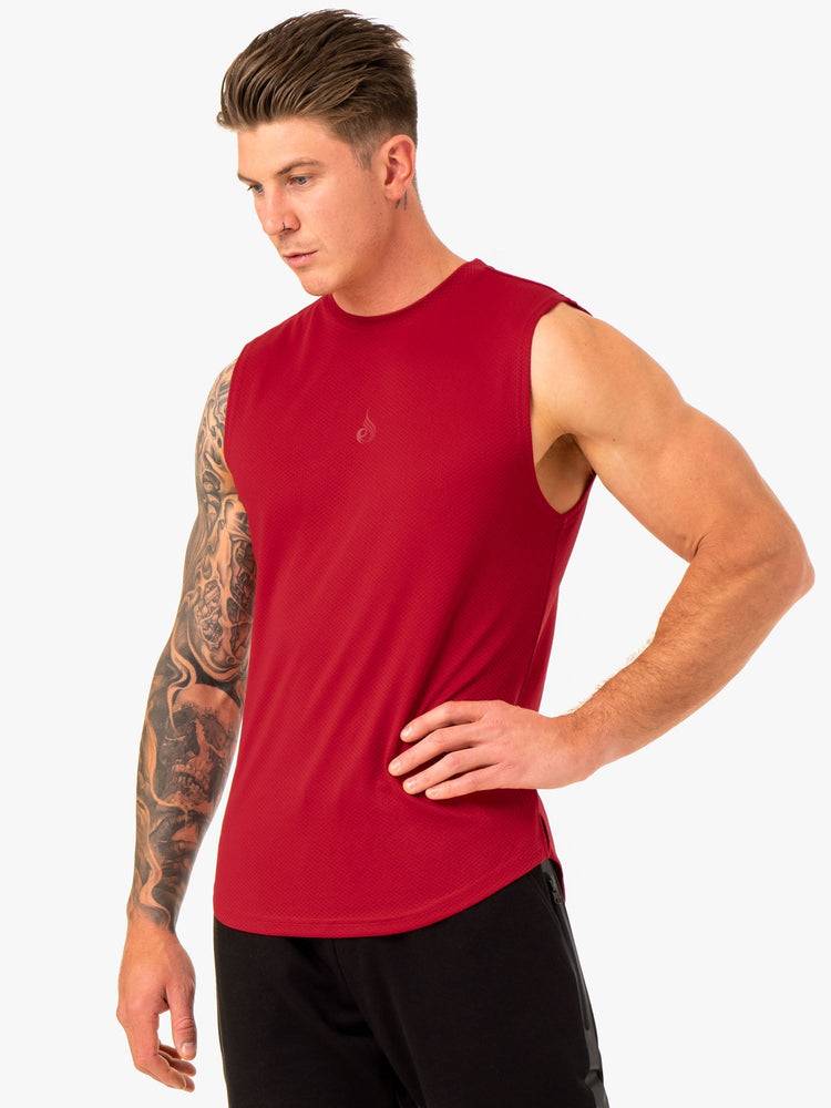 Men's Ryderwear Men Tanks Enhance Muscle Tank Tanks Burgundy | NZ1092EX