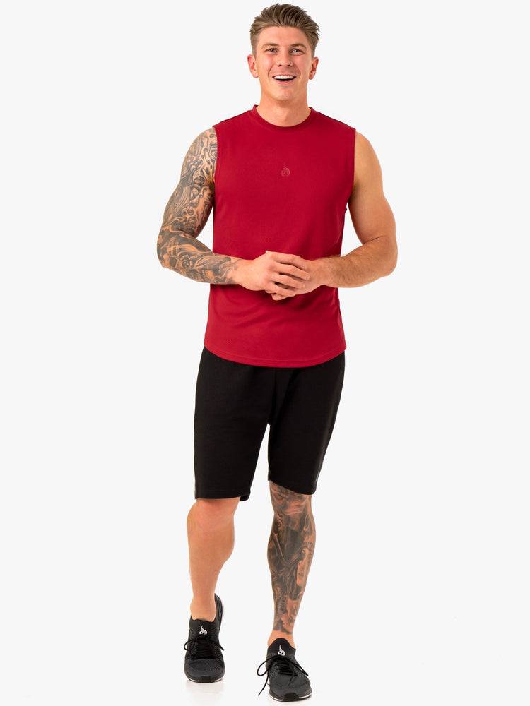 Men's Ryderwear Men Tanks Enhance Muscle Tank Tanks Burgundy | NZ1092EX