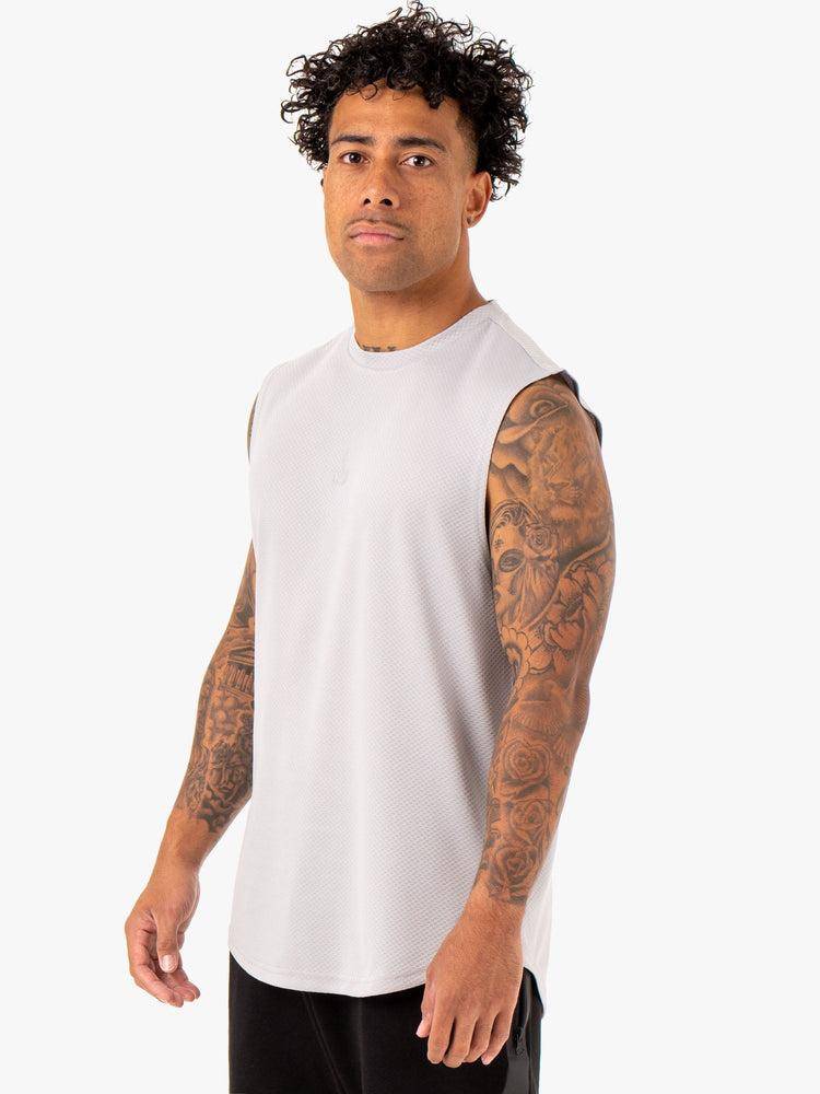 Men's Ryderwear Men Tanks Enhance Muscle Tank Tanks Snow Grey | NZ1093RW