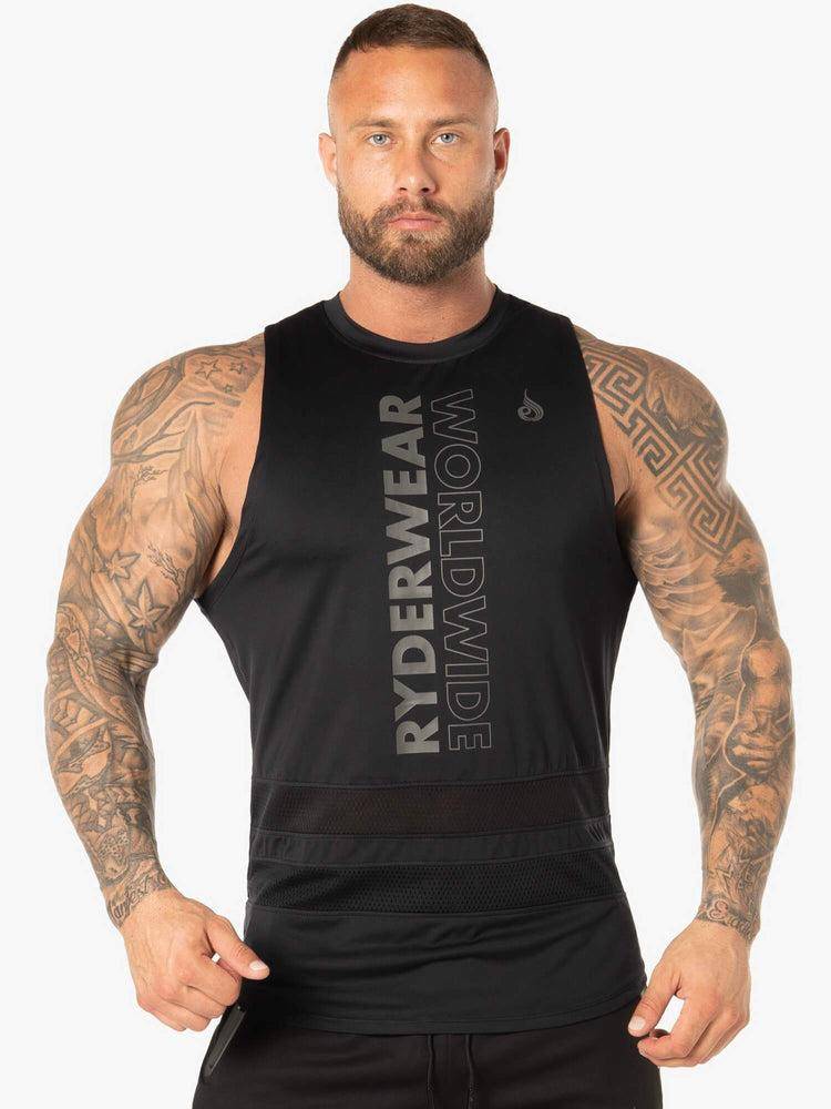 Men\'s Ryderwear Men Tanks Evo Mesh Baller Tank Tanks Black | NZ1094TV