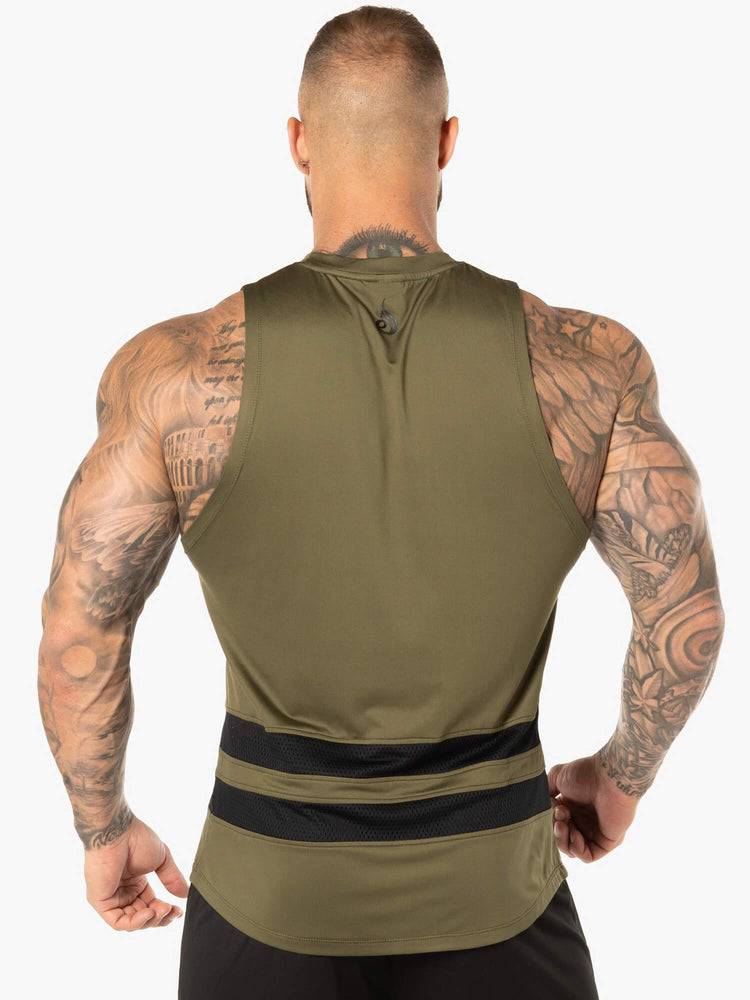 Men's Ryderwear Men Tanks Evo Mesh Baller Tank Tanks Khaki | NZ1095YU