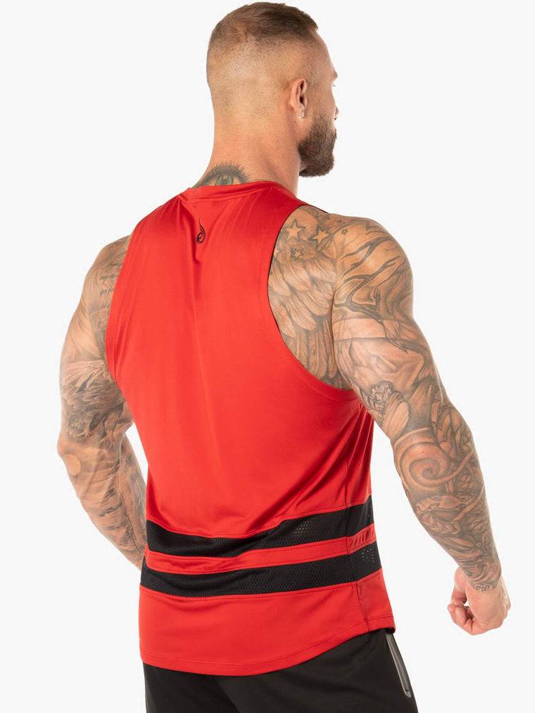 Men's Ryderwear Men Tanks Evo Mesh Baller Tank Tanks Red | NZ1096UT