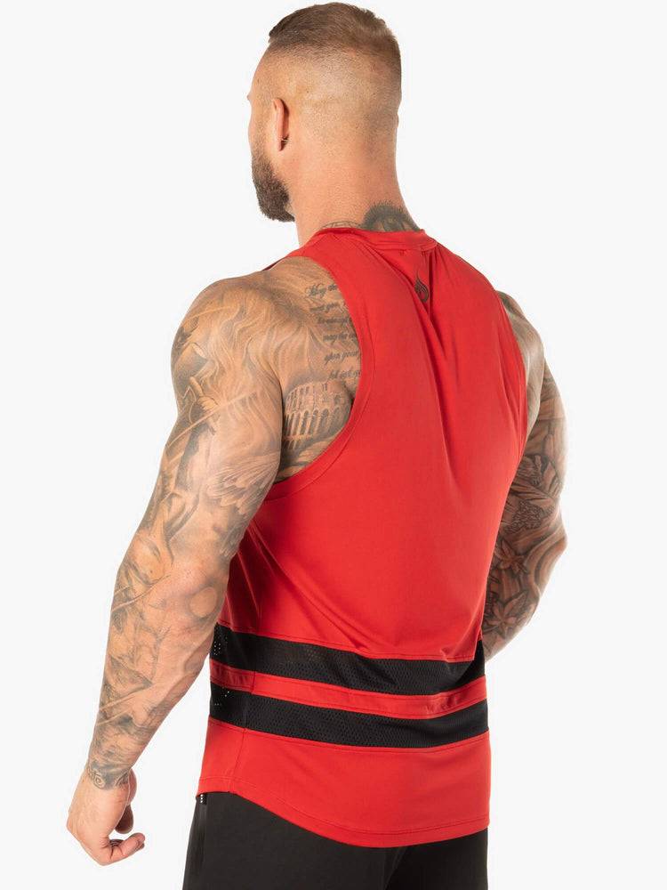 Men's Ryderwear Men Tanks Evo Mesh Baller Tank Tanks Red | NZ1096UT