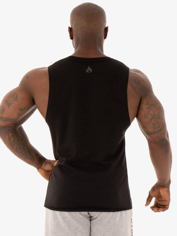 Men's Ryderwear Men Tanks Flex Fleece Tank Tanks Black | NZ1099PQ