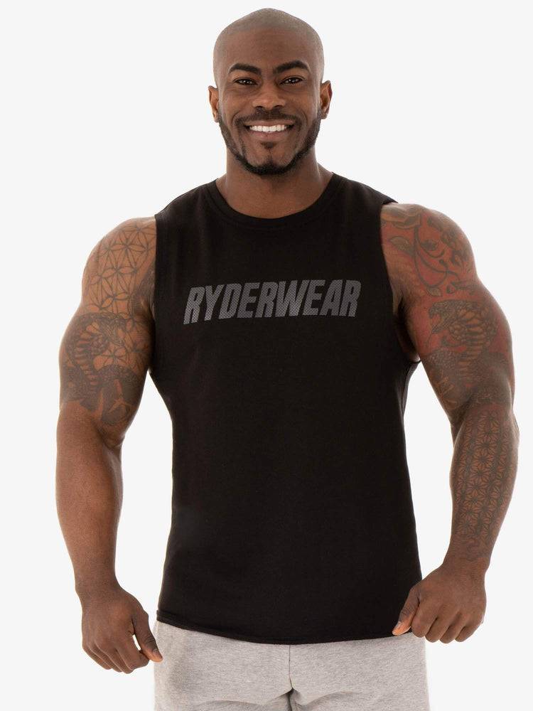 Men\'s Ryderwear Men Tanks Flex Fleece Tank Tanks Black | NZ1099PQ