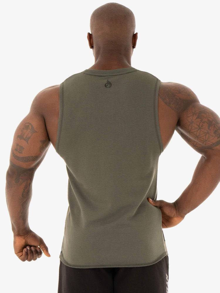 Men's Ryderwear Men Tanks Flex Fleece Tank Tanks Khaki | NZ1101SO