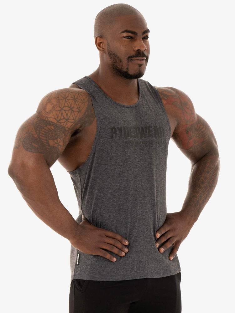 Men's Ryderwear Men Tanks Focus Baller Tank Tanks Black Marl | NZ1102DN