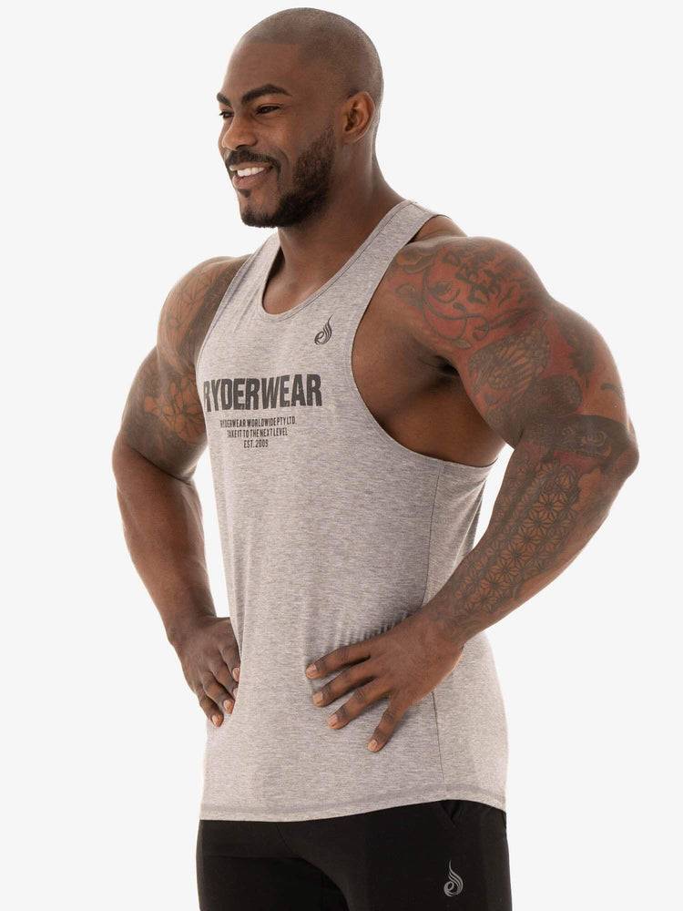 Men's Ryderwear Men Tanks Focus Baller Tank Tanks Grey Marl | NZ1103FM