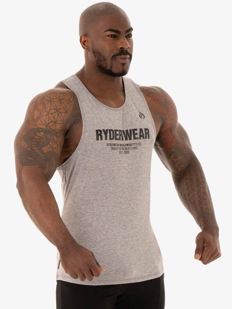 Men's Ryderwear Men Tanks Focus Baller Tank Tanks Grey Marl | NZ1103FM