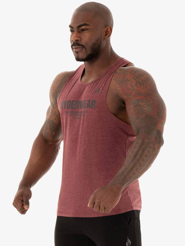 Men's Ryderwear Men Tanks Focus Baller Tank Tanks Burgundy Marl | NZ1104GL