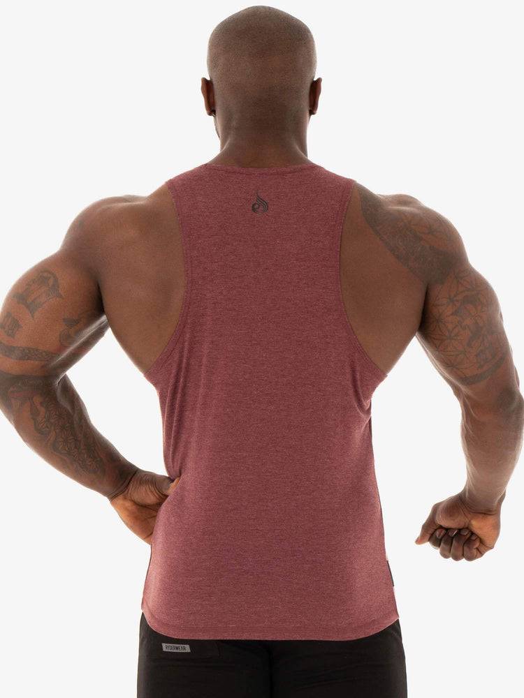 Men's Ryderwear Men Tanks Focus Baller Tank Tanks Burgundy Marl | NZ1104GL