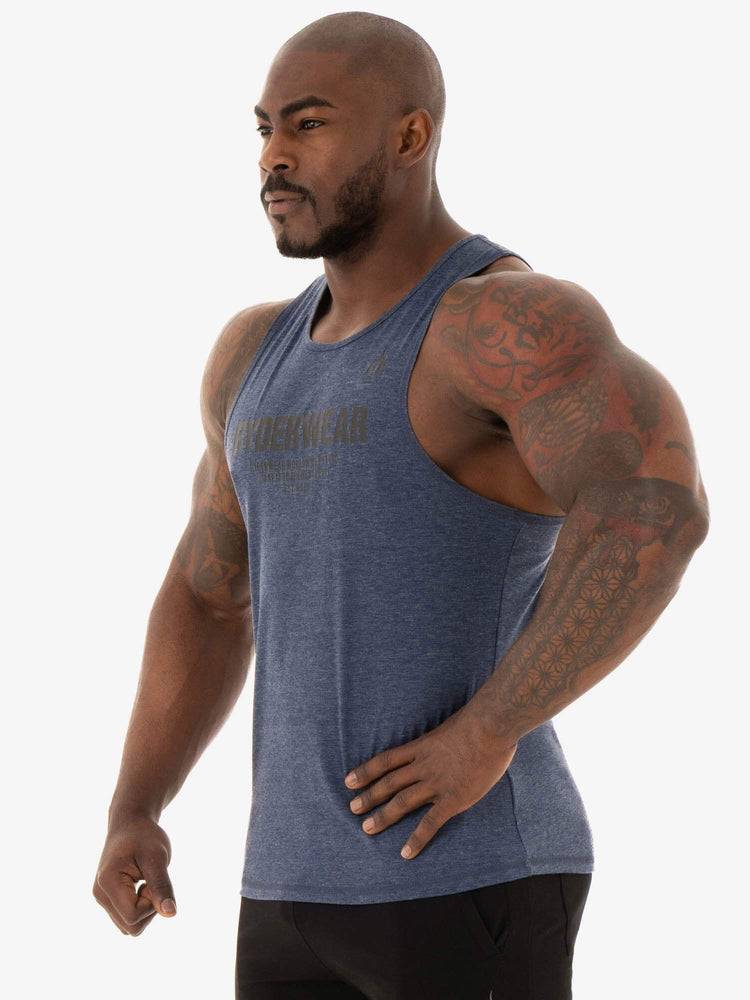 Men's Ryderwear Men Tanks Focus Baller Tank Tanks Navy Marl | NZ1105HK