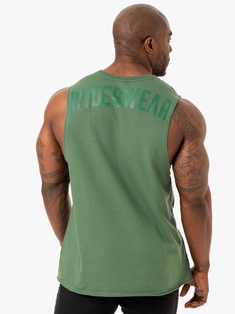 Men's Ryderwear Men Tanks Force Fleece Tank Tanks Green | NZ1114NB