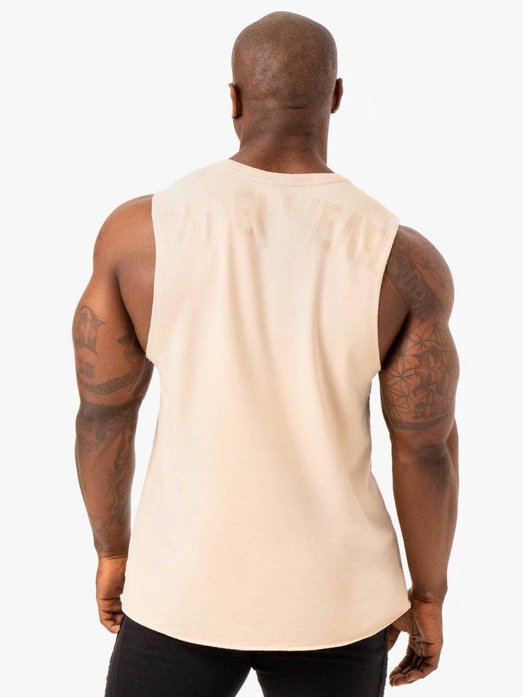 Men's Ryderwear Men Tanks Force Fleece Tank Tanks Sand | NZ1116QZ