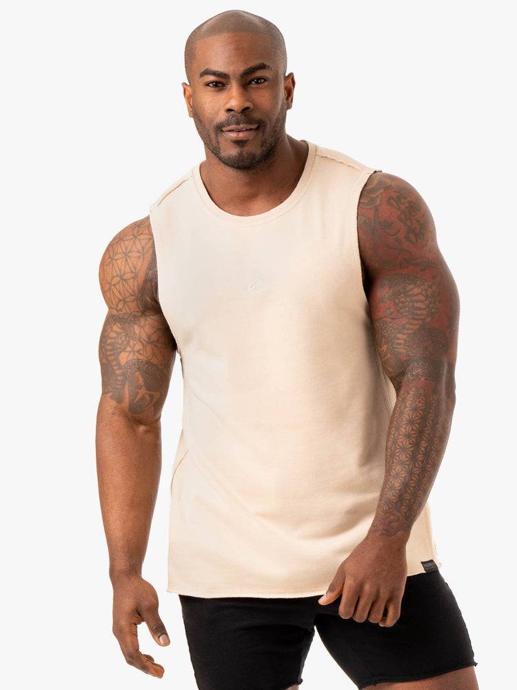 Men\'s Ryderwear Men Tanks Force Fleece Tank Tanks Sand | NZ1116QZ