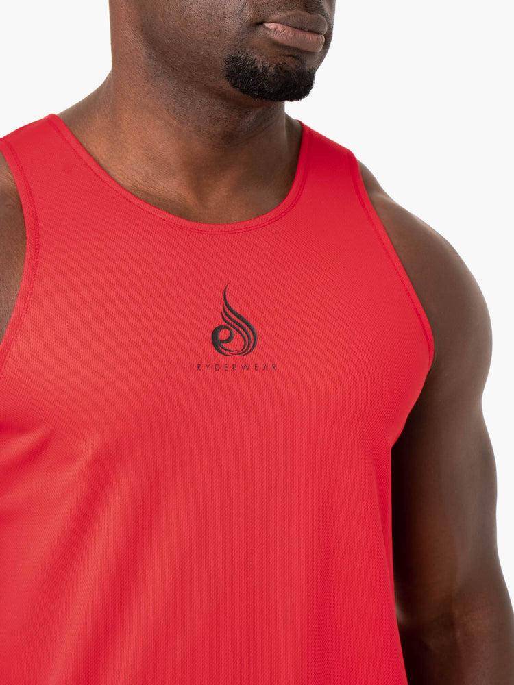 Men's Ryderwear Men Tanks Heighten Mesh Regular Tank Tanks Red | NZ1120TV