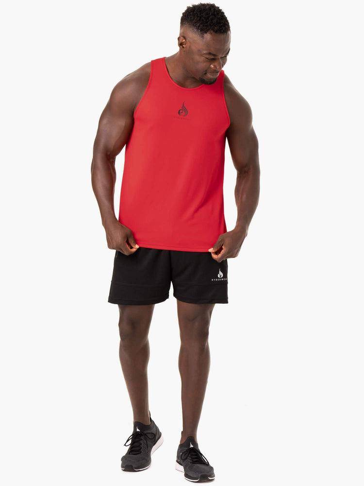 Men's Ryderwear Men Tanks Heighten Mesh Regular Tank Tanks Red | NZ1120TV