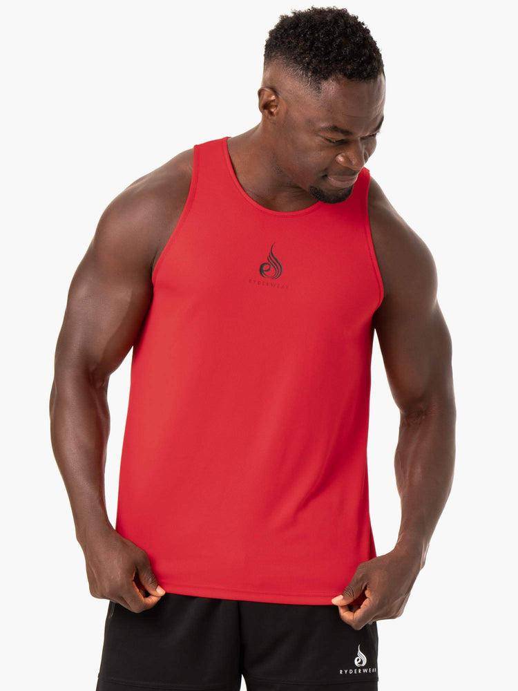 Men\'s Ryderwear Men Tanks Heighten Mesh Regular Tank Tanks Red | NZ1120TV