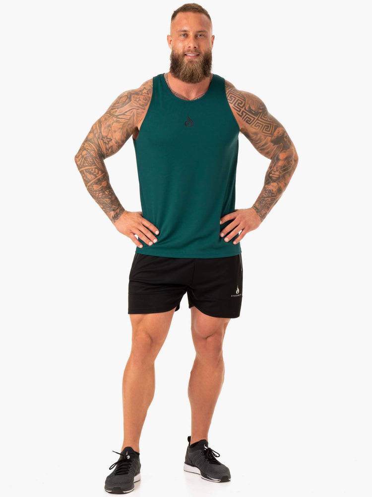 Men's Ryderwear Men Tanks Heighten Mesh Regular Tank Tanks Emerald | NZ1121YU