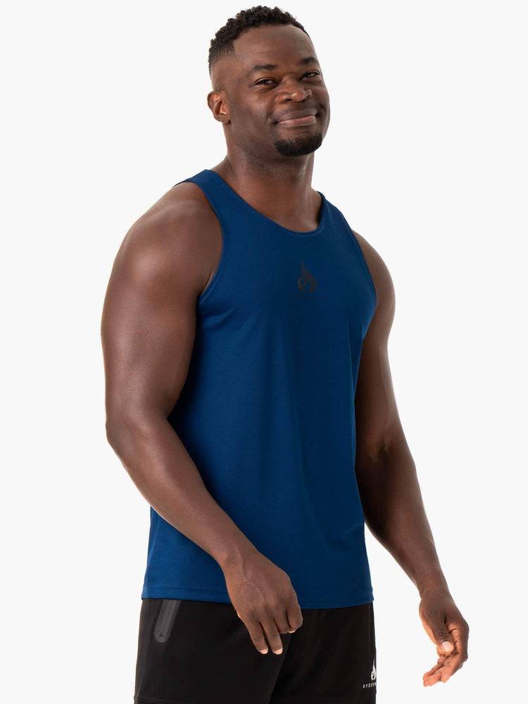 Men\'s Ryderwear Men Tanks Heighten Mesh Regular Tank Tanks Blue | NZ1122UT