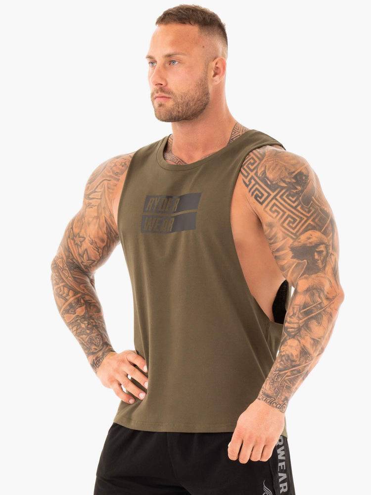 Men's Ryderwear Men Tanks Iron Baller Tank Tanks Khaki | NZ1134LH