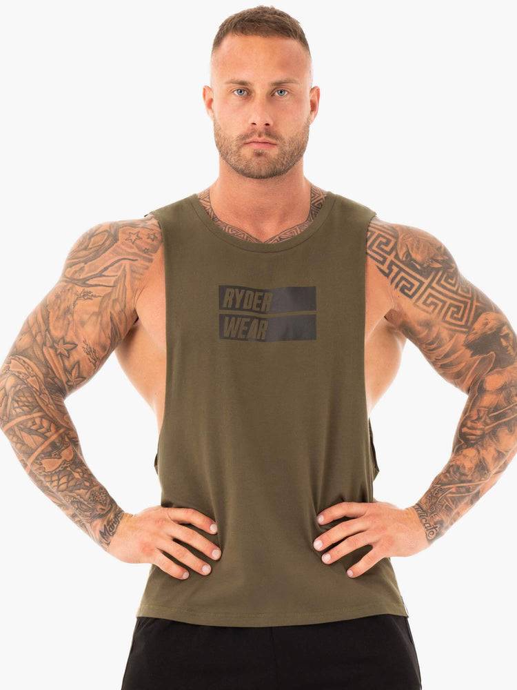 Men\'s Ryderwear Men Tanks Iron Baller Tank Tanks Khaki | NZ1134LH