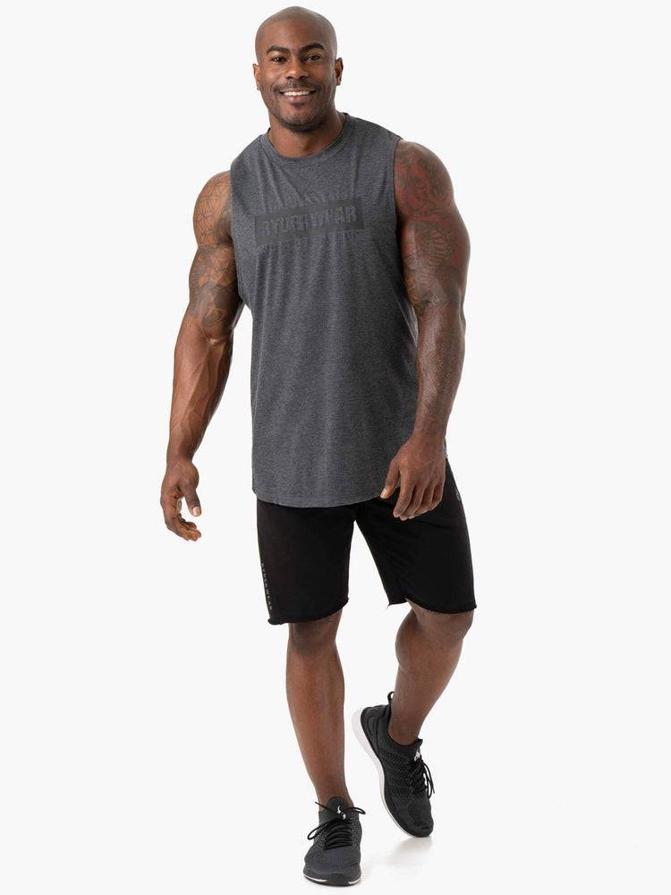 Men's Ryderwear Men Tanks Iron Baller Tank Tanks Charcoal Marl | NZ1136XF