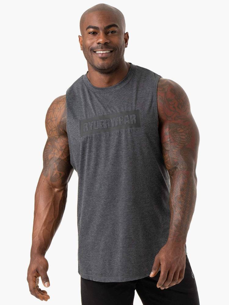 Men\'s Ryderwear Men Tanks Iron Baller Tank Tanks Charcoal Marl | NZ1136XF