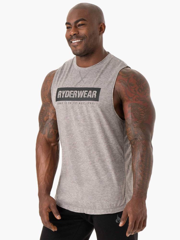 Men's Ryderwear Men Tanks Iron Baller Tank Tanks Grey Marl | NZ1137CE