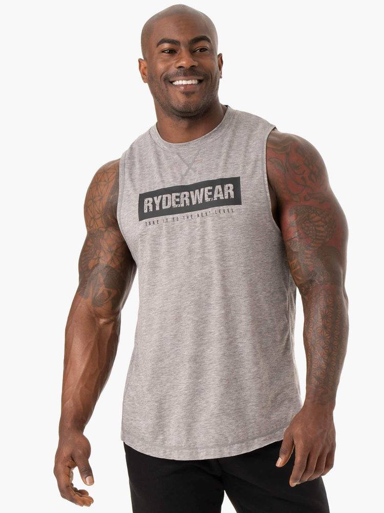 Men\'s Ryderwear Men Tanks Iron Baller Tank Tanks Grey Marl | NZ1137CE