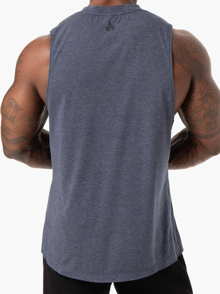 Men's Ryderwear Men Tanks Iron Baller Tank Tanks Navy Marl | NZ1138VD