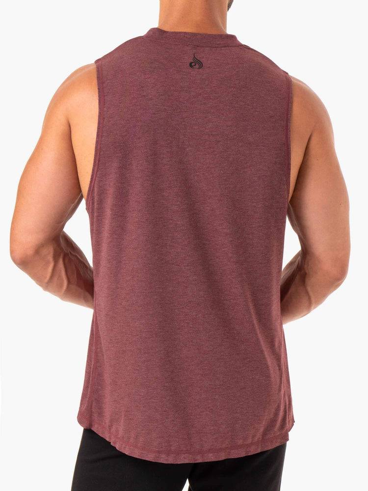 Men's Ryderwear Men Tanks Iron Baller Tank Tanks Burgundy Marl | NZ1139BC