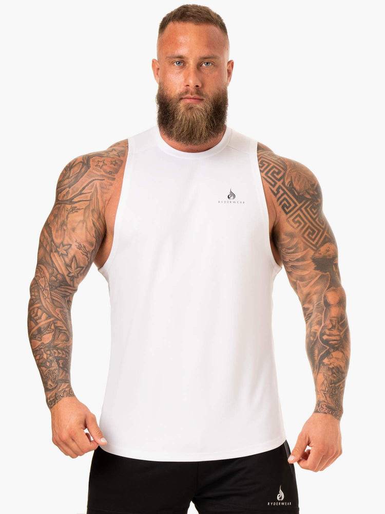 Men's Ryderwear Men Tanks Lift Mesh Baller Tank Tanks White | NZ1141MA