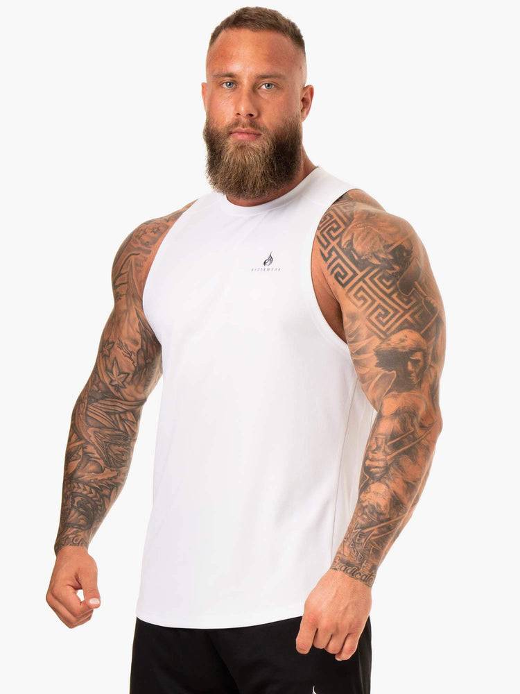 Men\'s Ryderwear Men Tanks Lift Mesh Baller Tank Tanks White | NZ1141MA