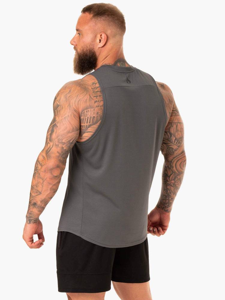 Men's Ryderwear Men Tanks Lift Mesh Baller Tank Tanks Charcoal | NZ1142QZ