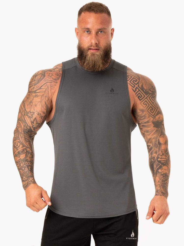 Men's Ryderwear Men Tanks Lift Mesh Baller Tank Tanks Charcoal | NZ1142QZ