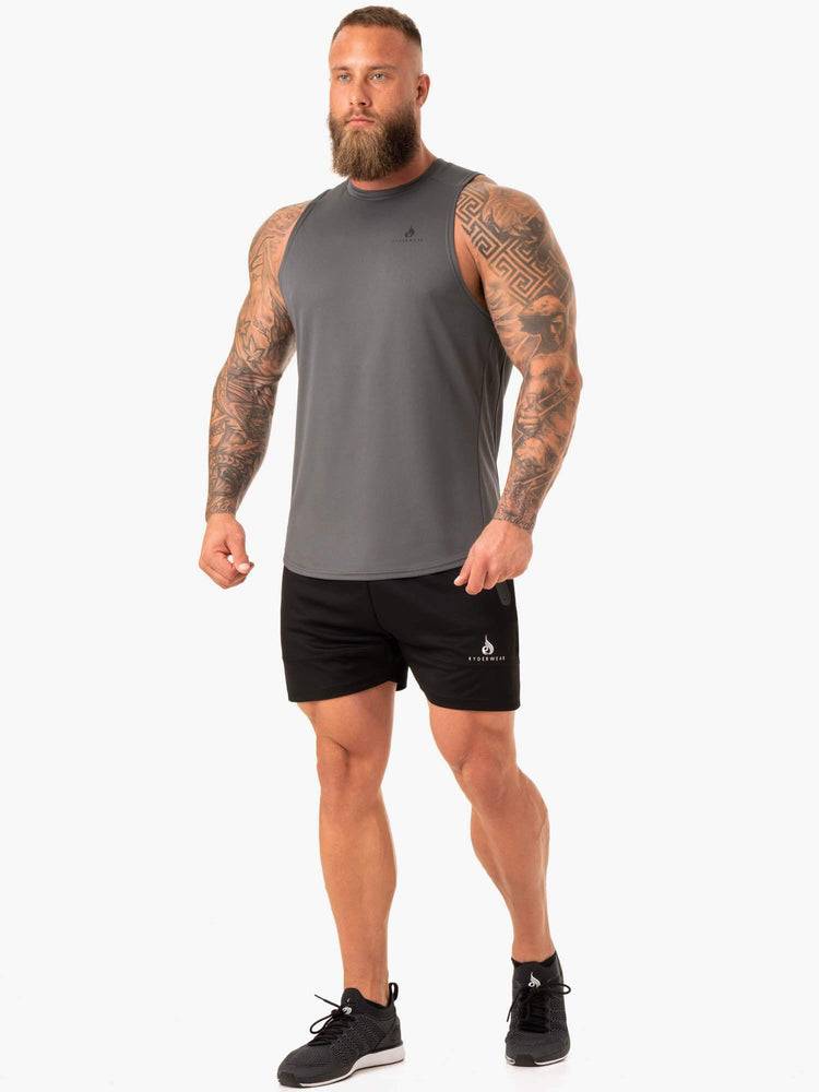 Men's Ryderwear Men Tanks Lift Mesh Baller Tank Tanks Charcoal | NZ1142QZ